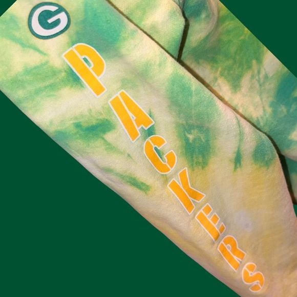 Unisex Isaac Designs Sports GREEN BAY PACKERS Tie Dye Hoodie Size Small - Picture 2 of 6